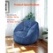 Blue Fabric Bean Bag Chair with Memory Foam, Anti-Slip & Portable
